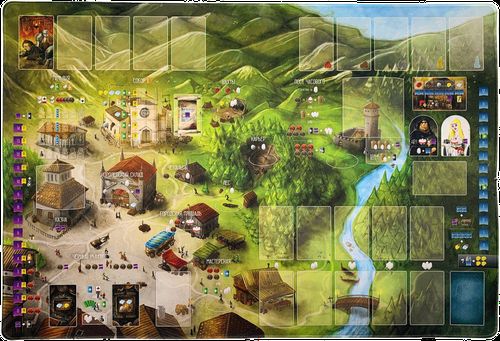 Обложка игры Архитекторы западного королевства. Плеймат для игры.